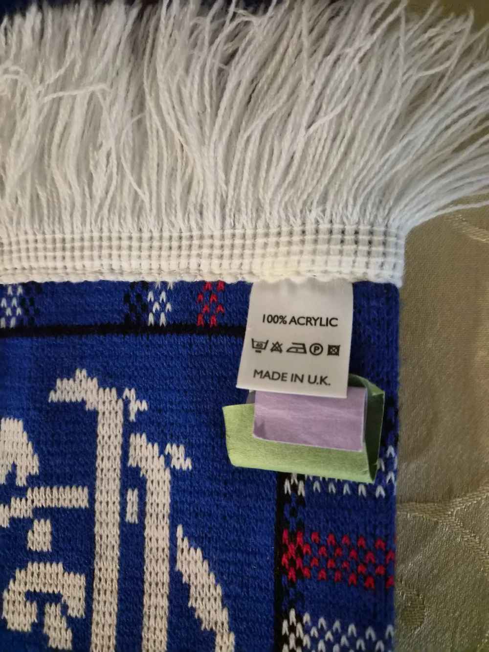 Glasgow Rangers FC tartan scarf